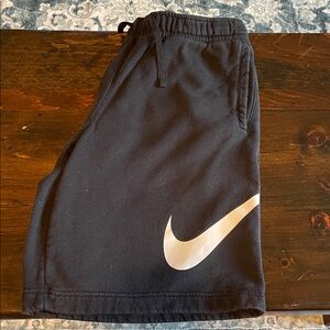 Nike Black Sweat Shorts with White Swoosh XL